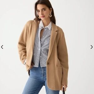 J. Crew Cecile Relaxed Sweater Blazer - Camel